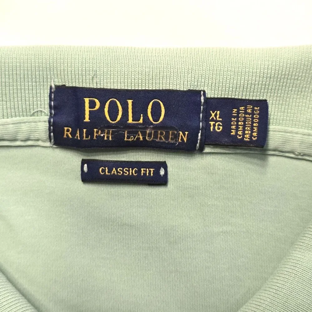 Polo Ralph Lauren Classic Fit Polo Shirt –‎ Size XL – Jade Green with Lilac Lo